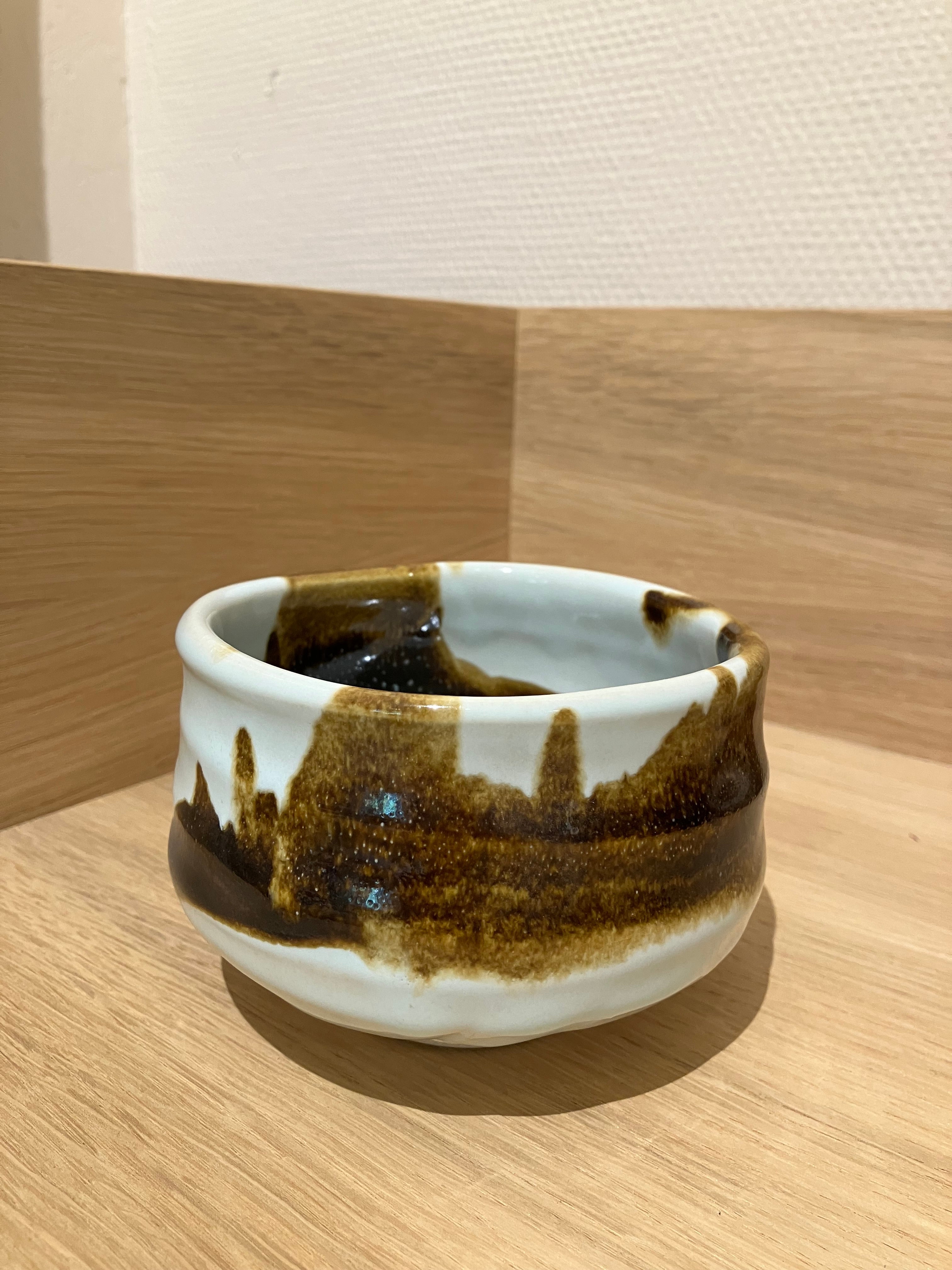 Matcha cup - White and brown glaze