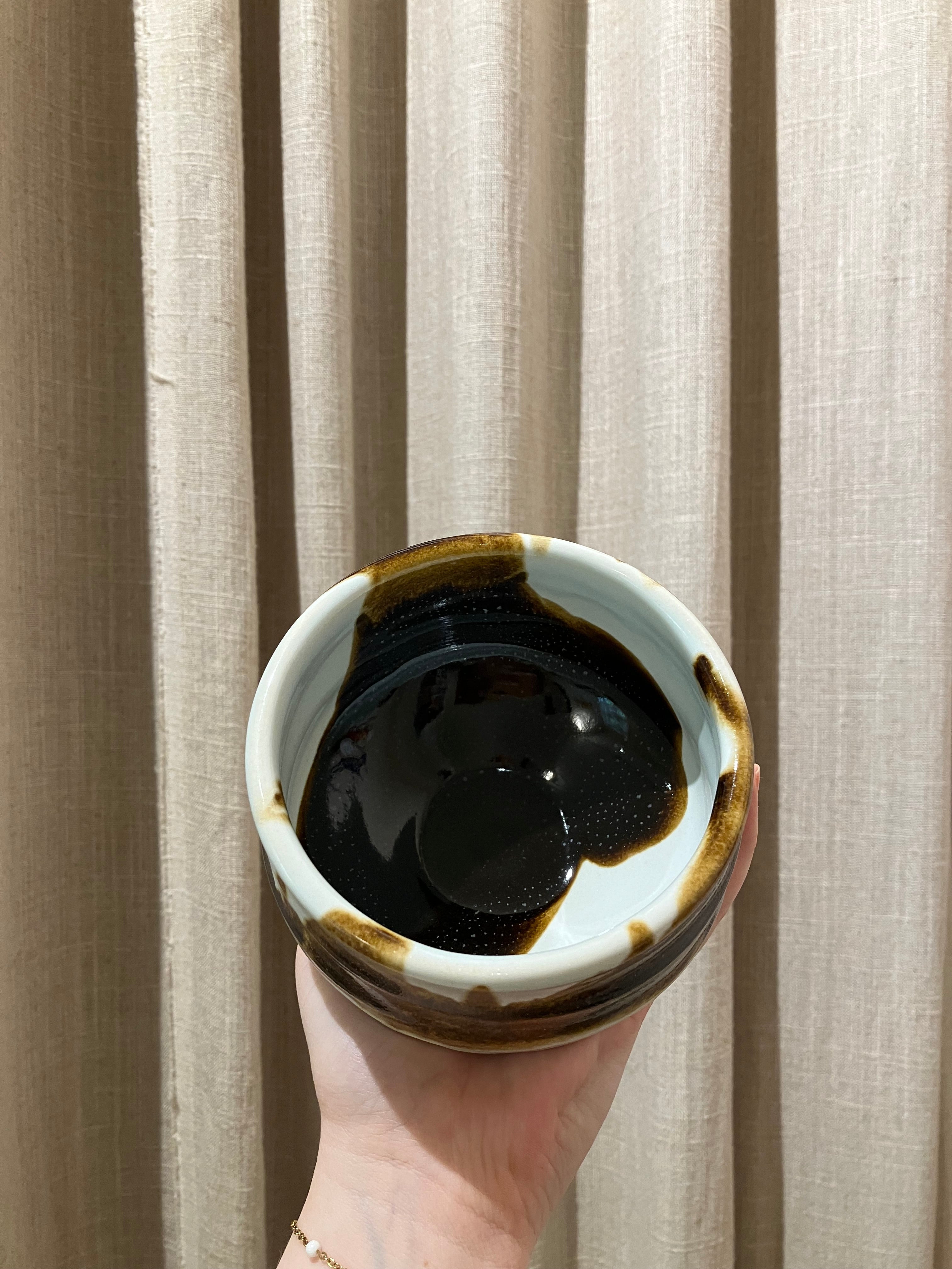 Matcha cup - White and brown glaze