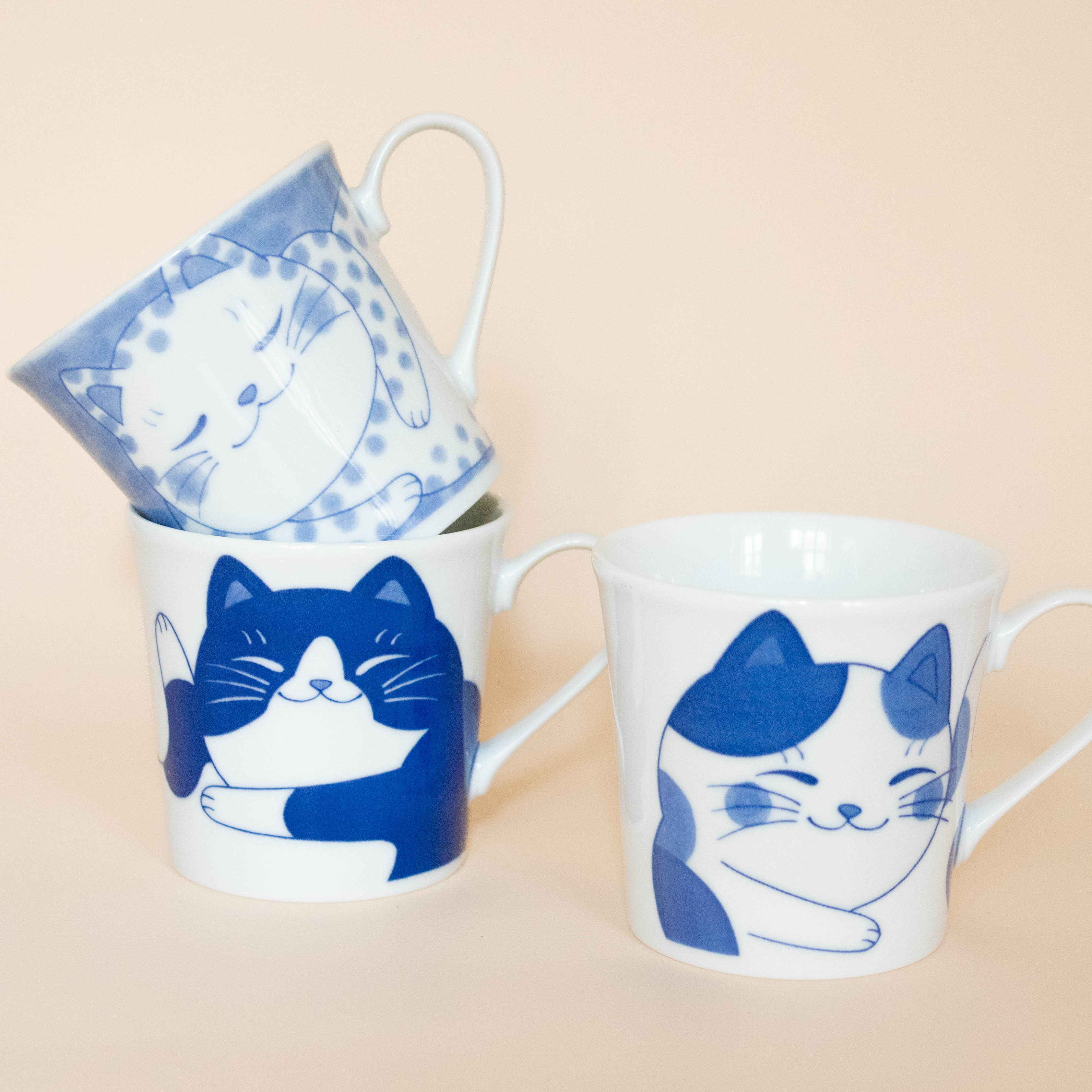 Fat Cat spotted white cat cup