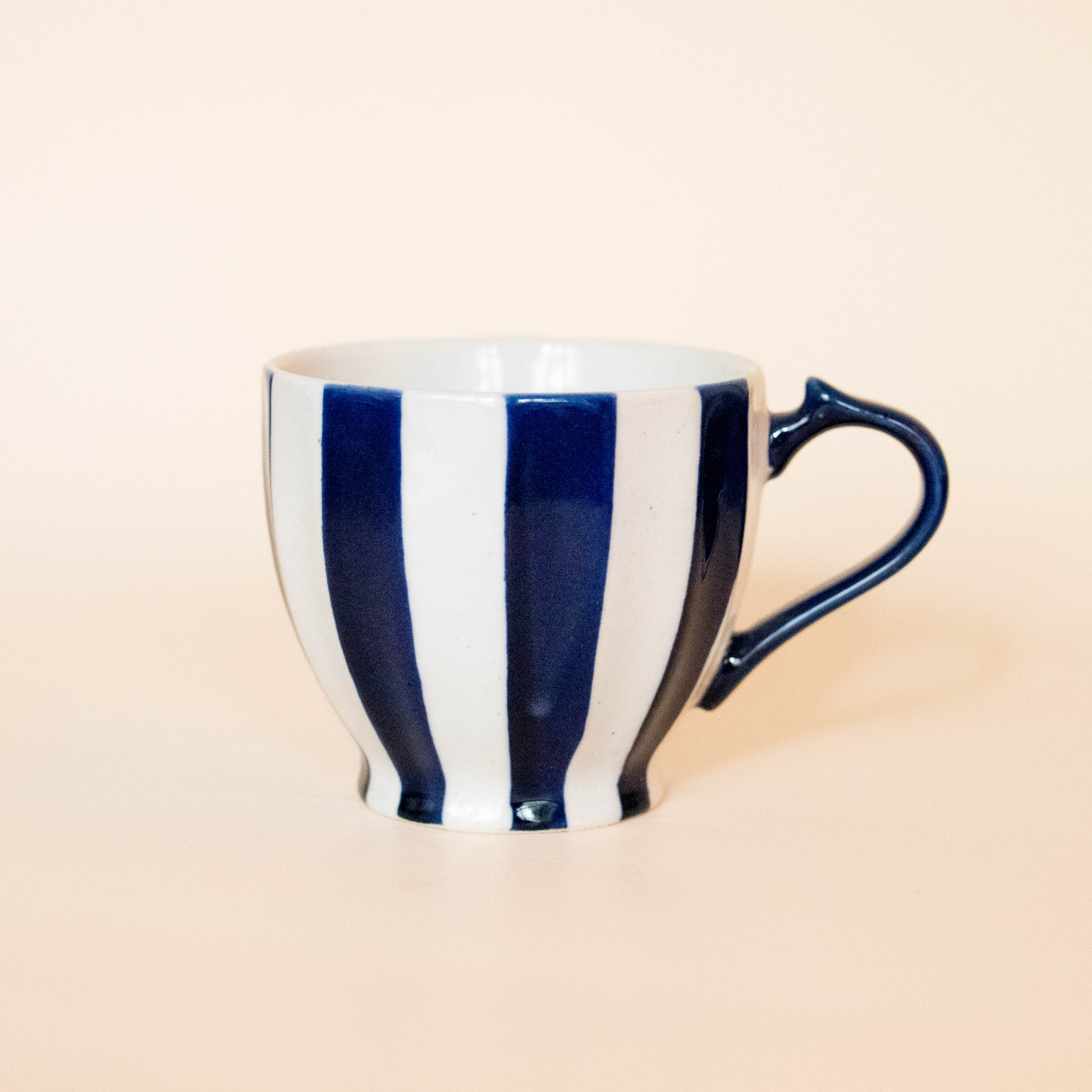 Japanese cup with dark blue stripes