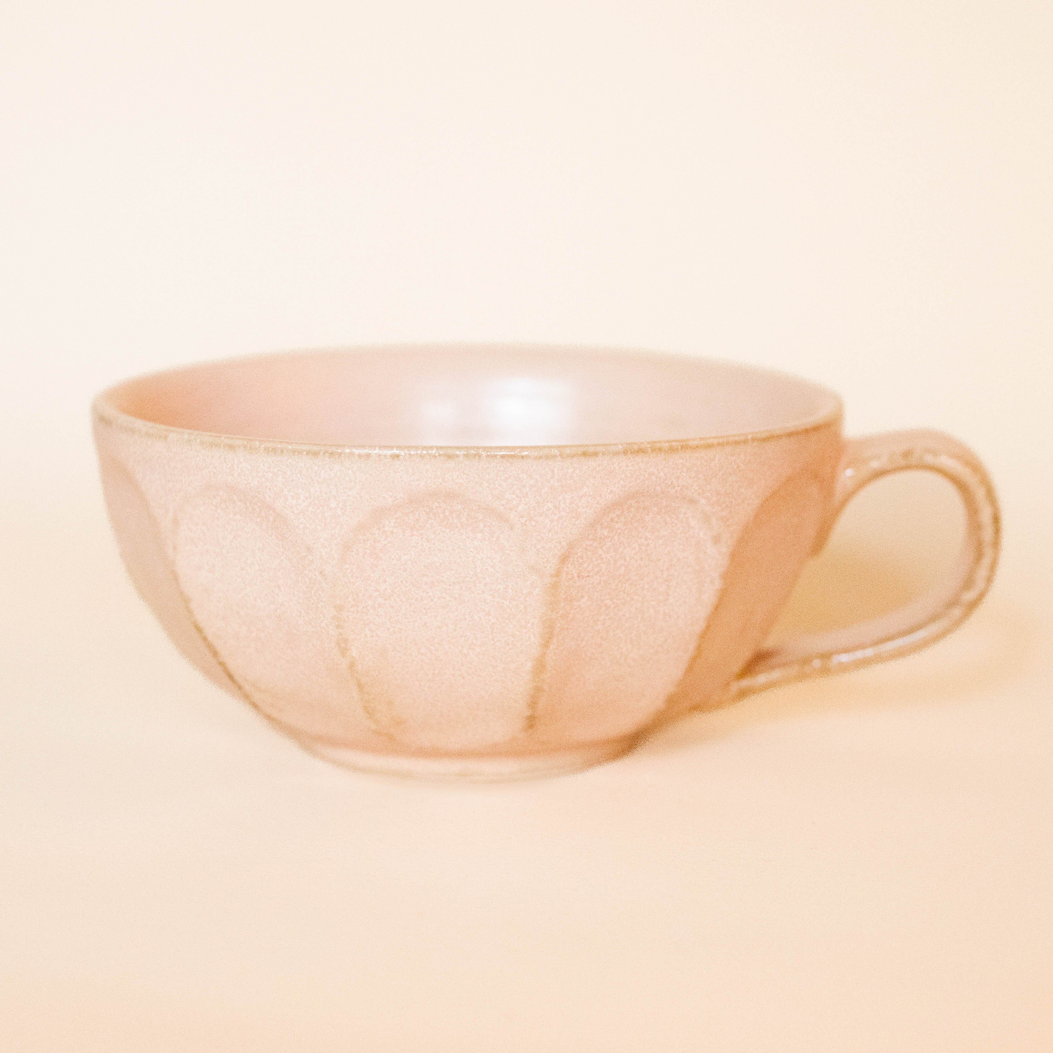 Large pink cup with handle