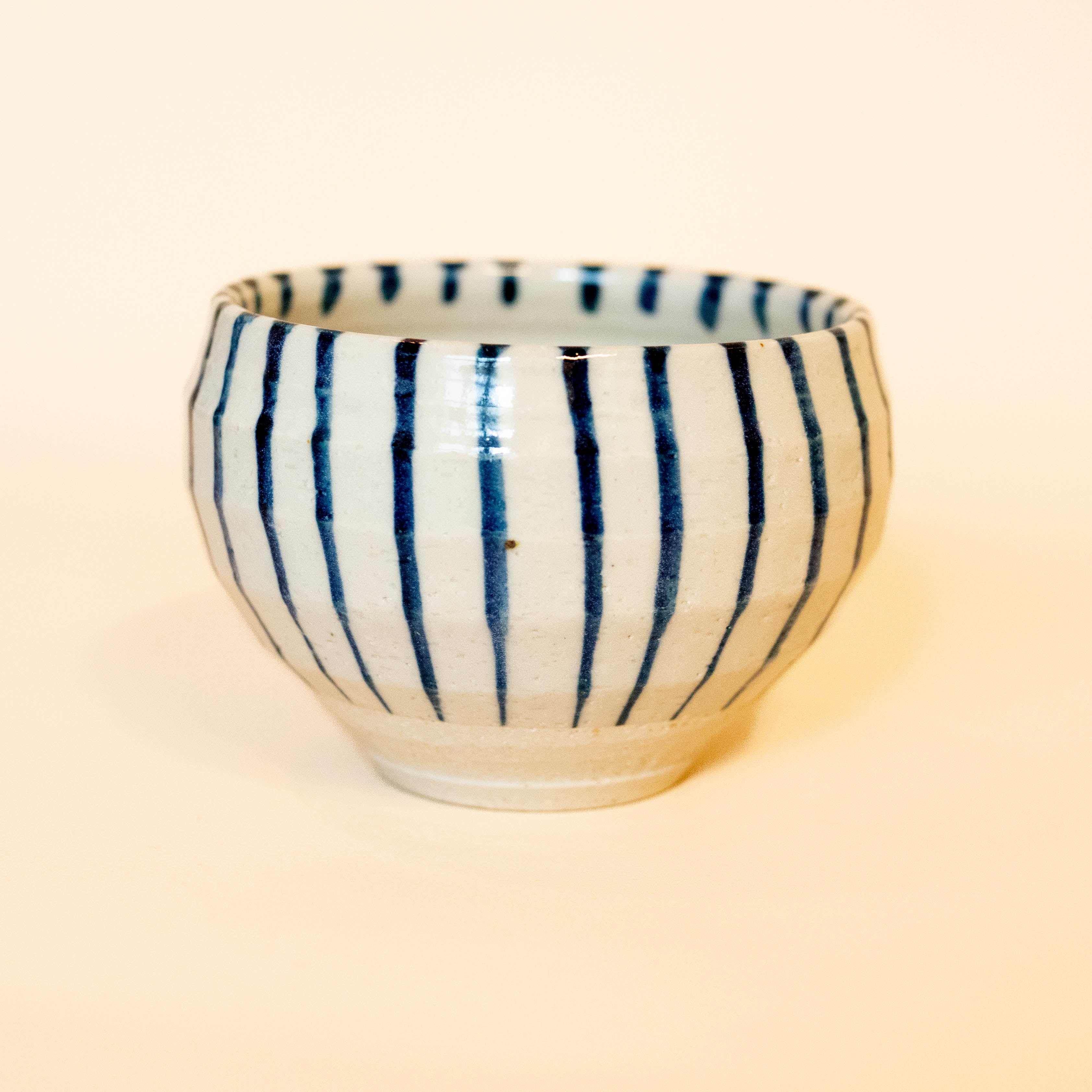 Japanese cup with blue stripes