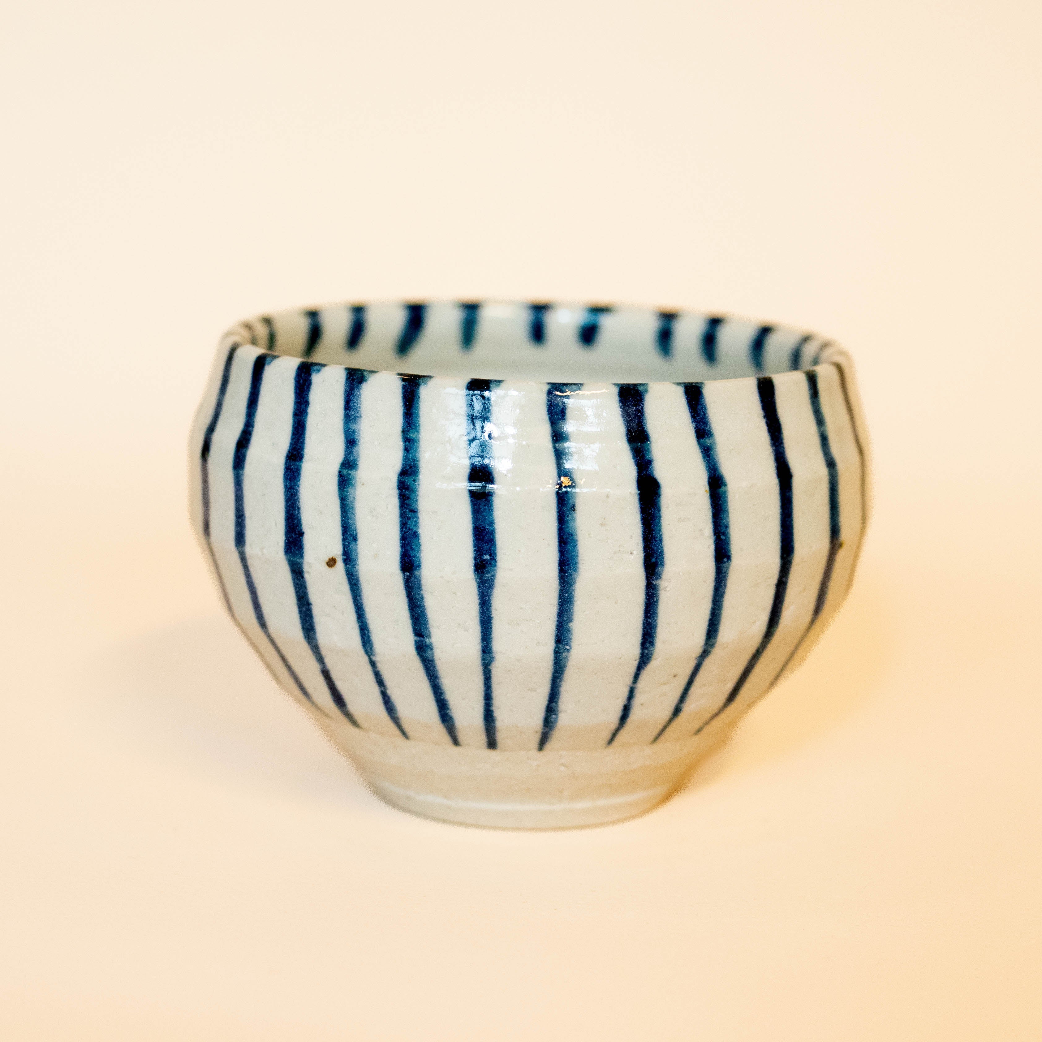 Japanese cup with blue stripes