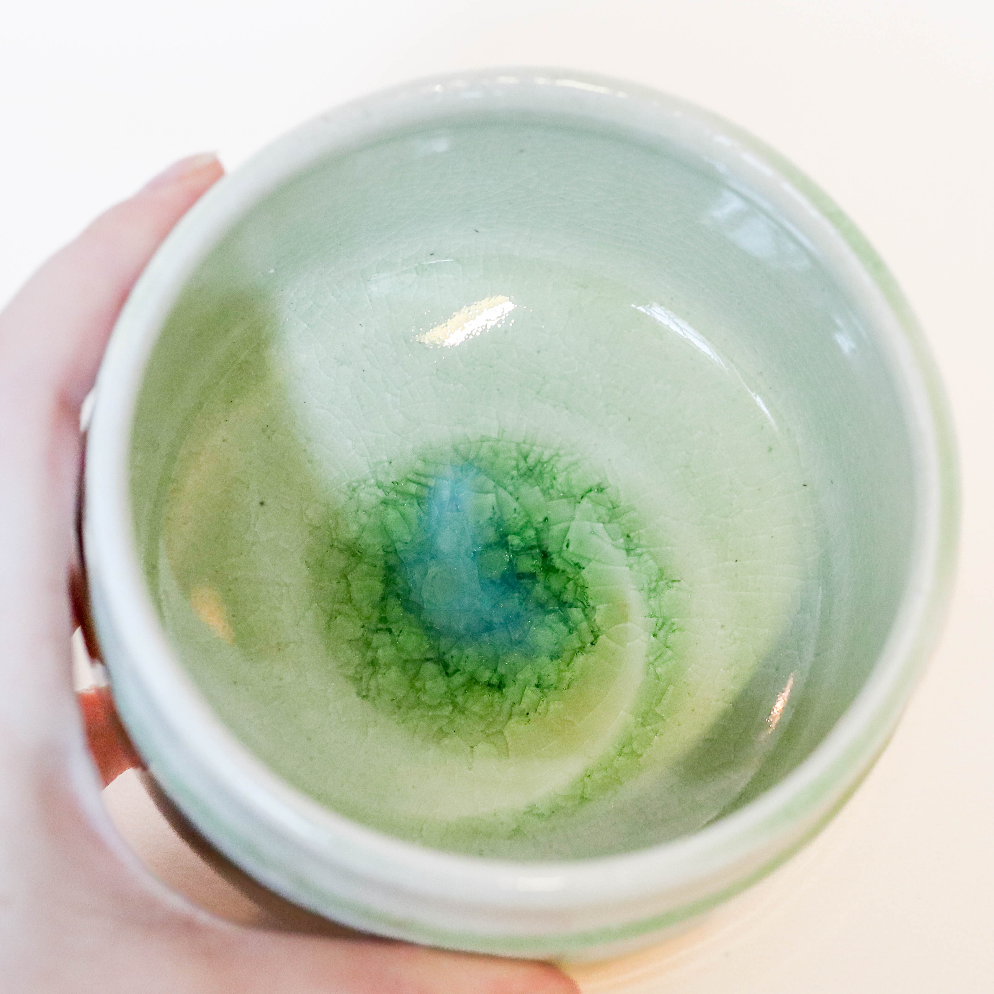 Matcha cup - Green with cracked bottom