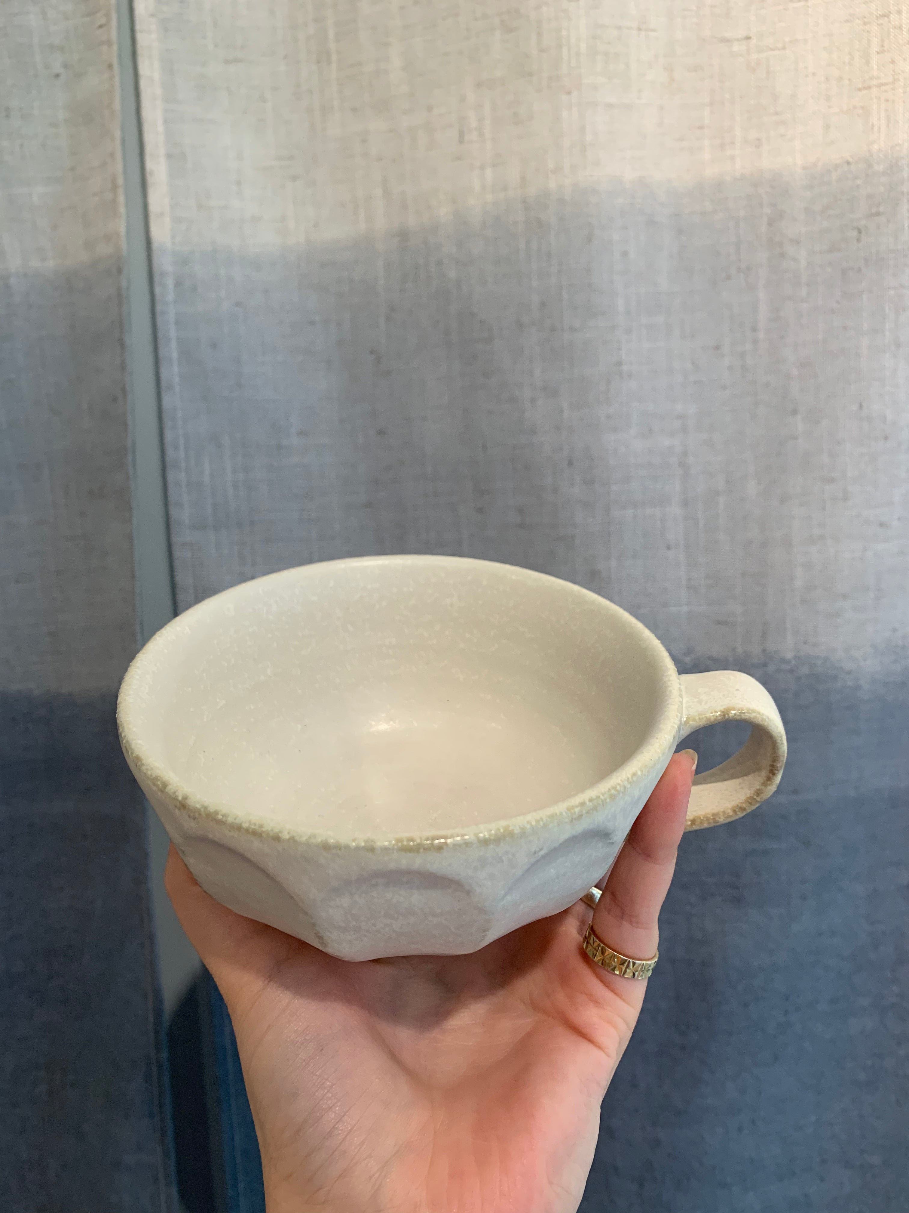 Large white cup with handle