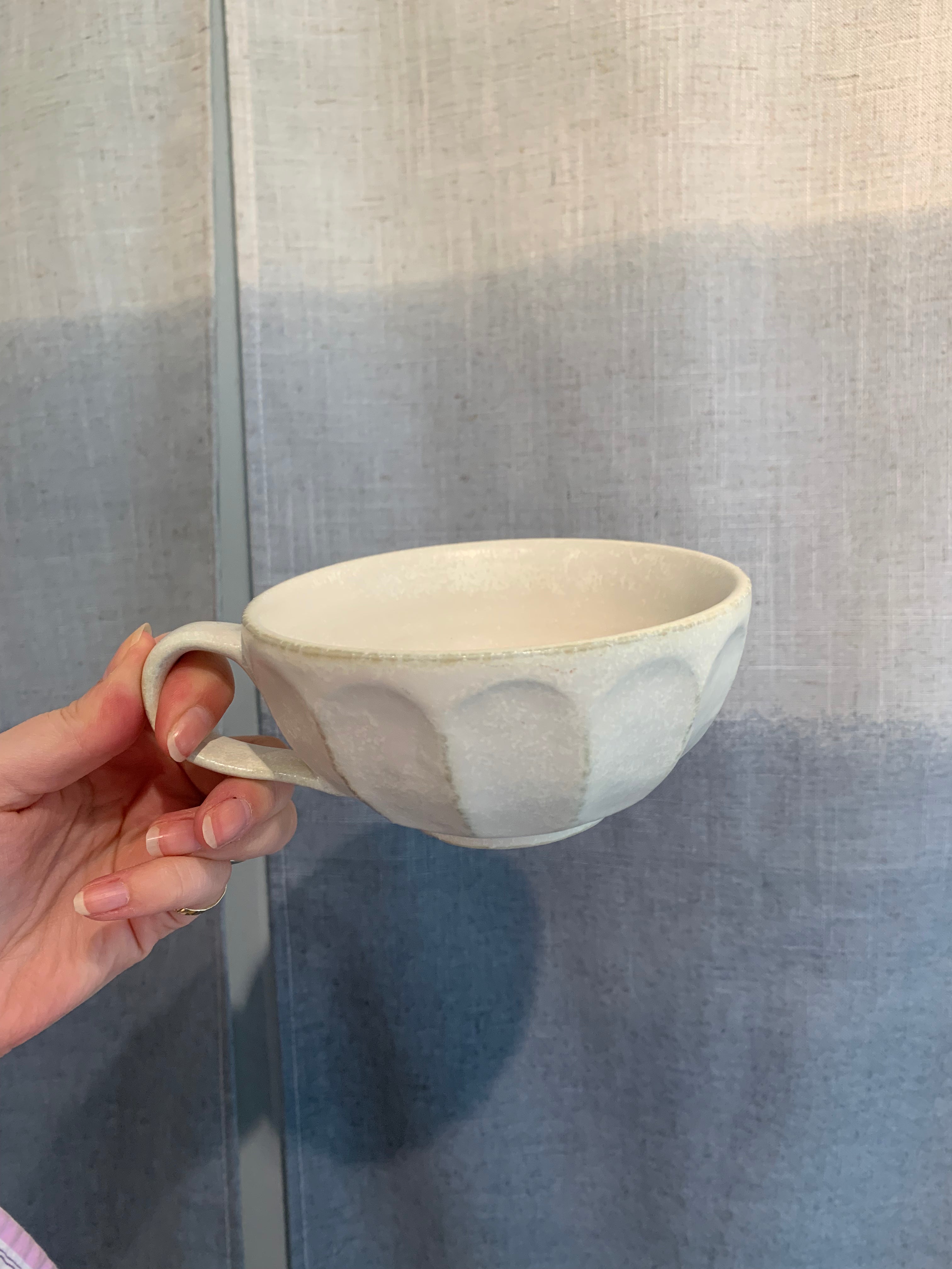 Large white cup with handle