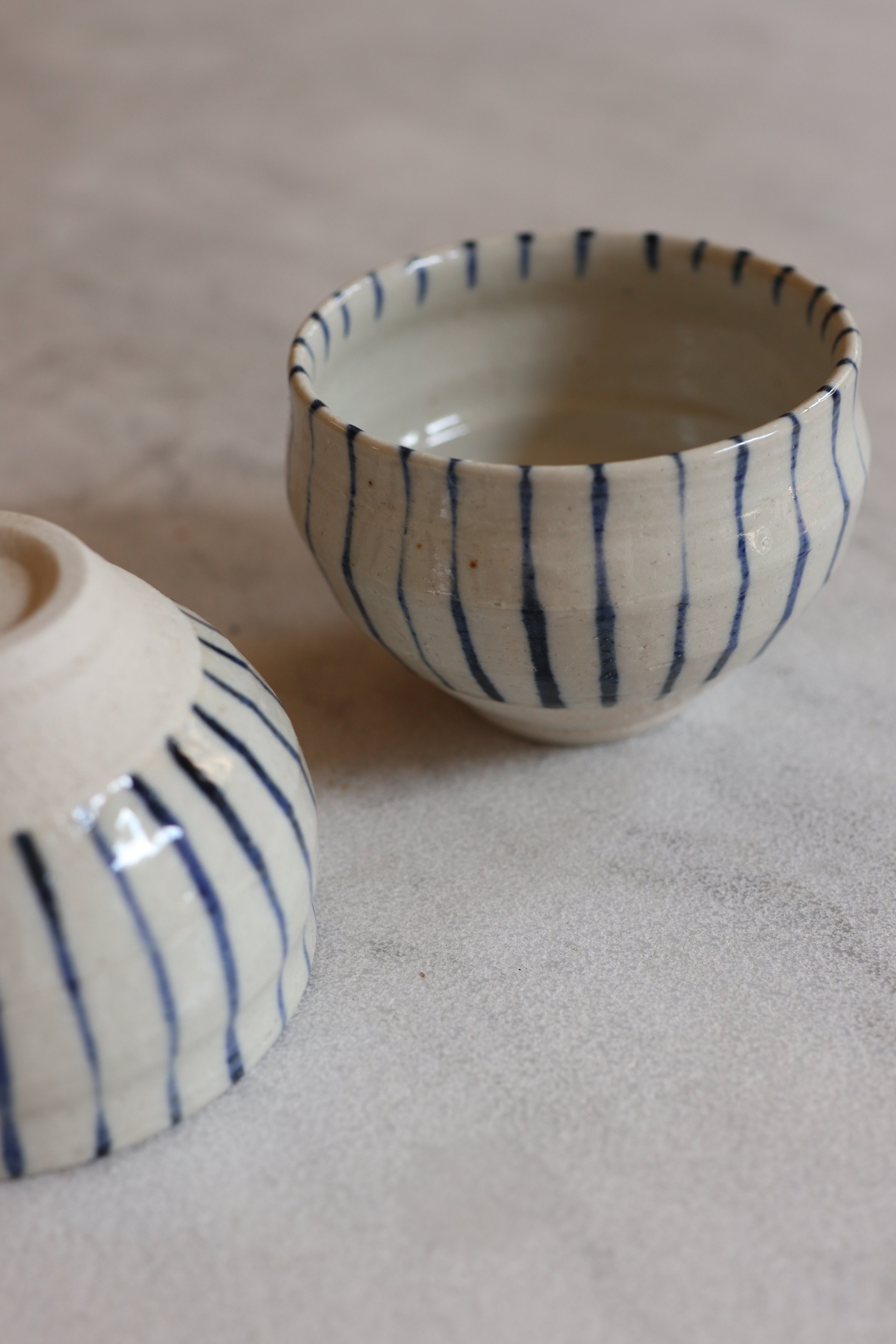 Japanese cup with blue stripes