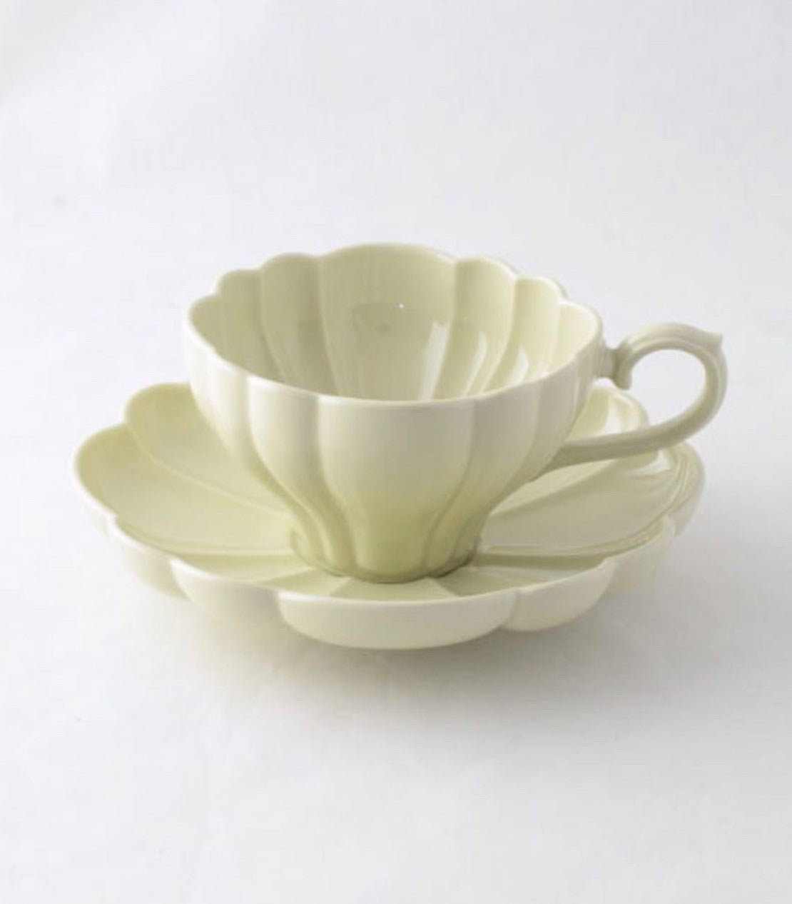 Flower cup with saucer; light green