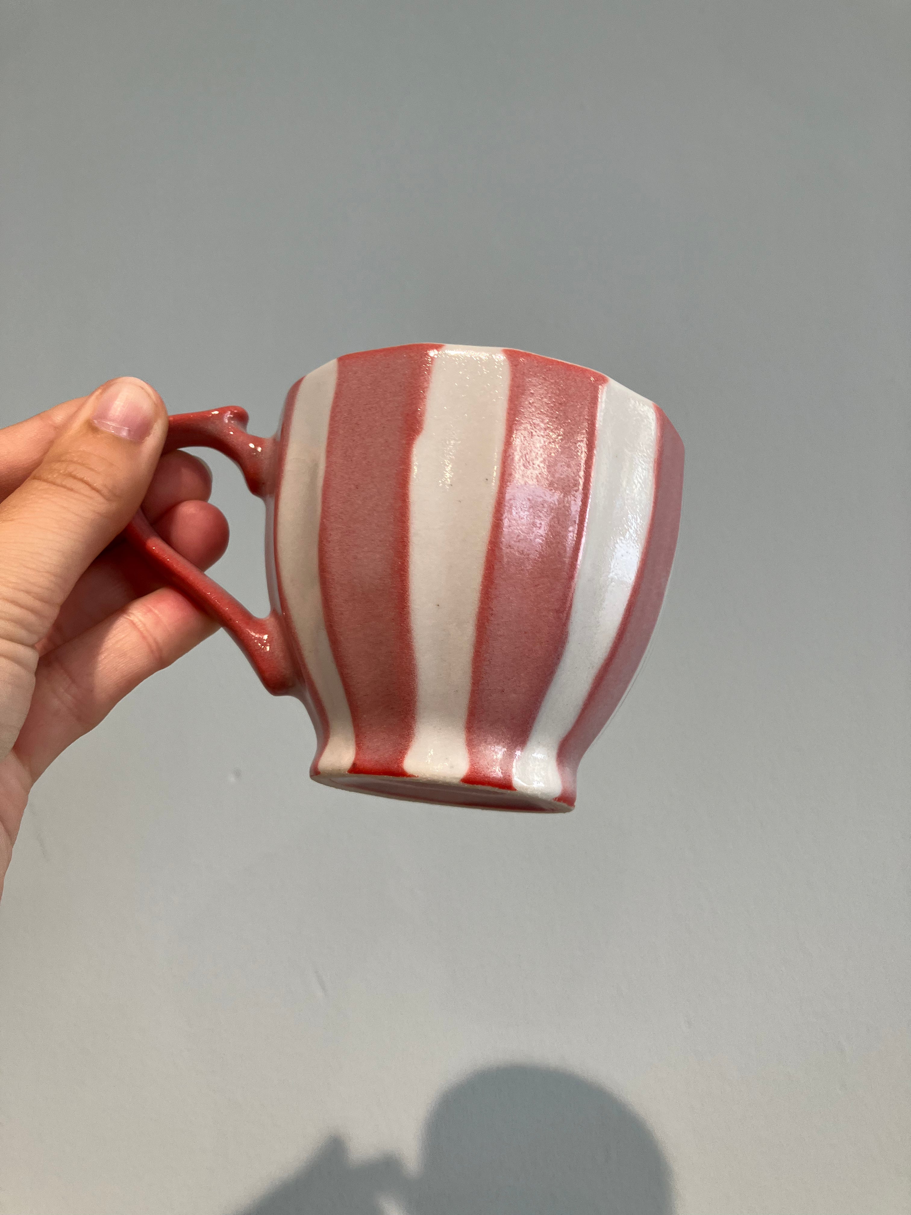 Japanese cup with pink stripes