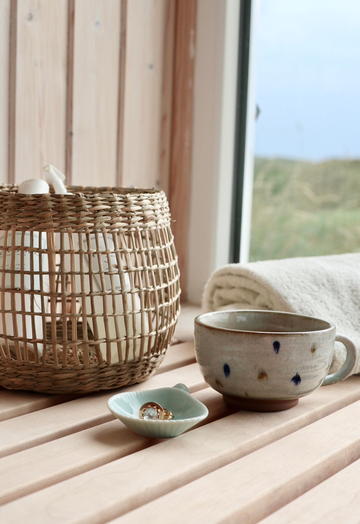 Cappuccino cup with dots