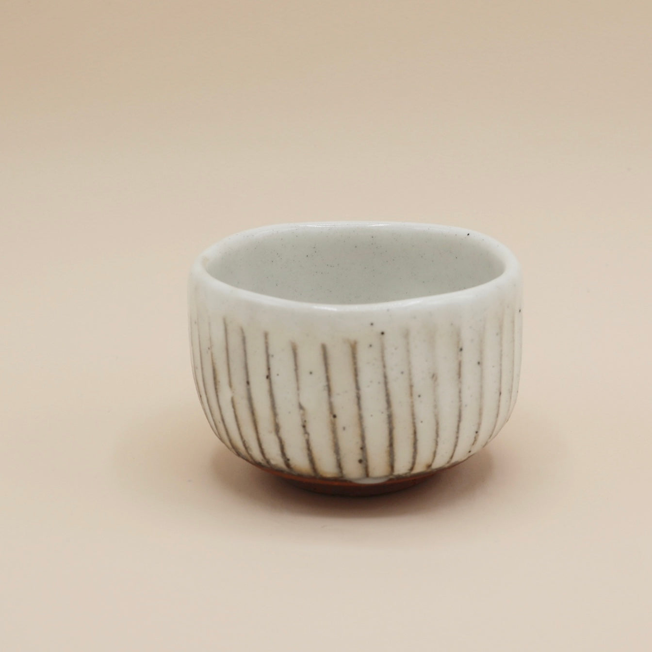 Matcha cup - Small white with stripes