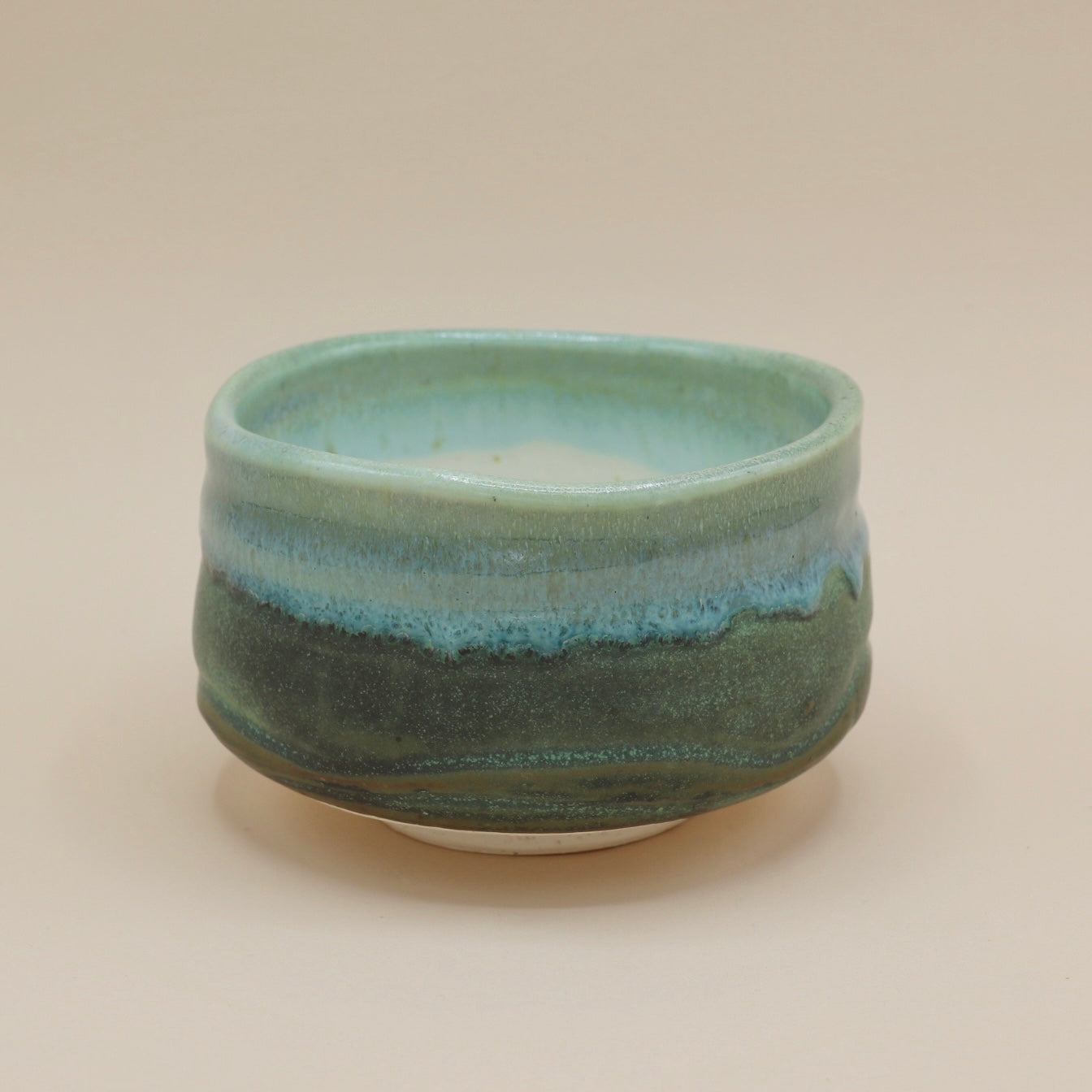 Matcha cup - Green and blue glaze